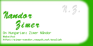nandor zimer business card